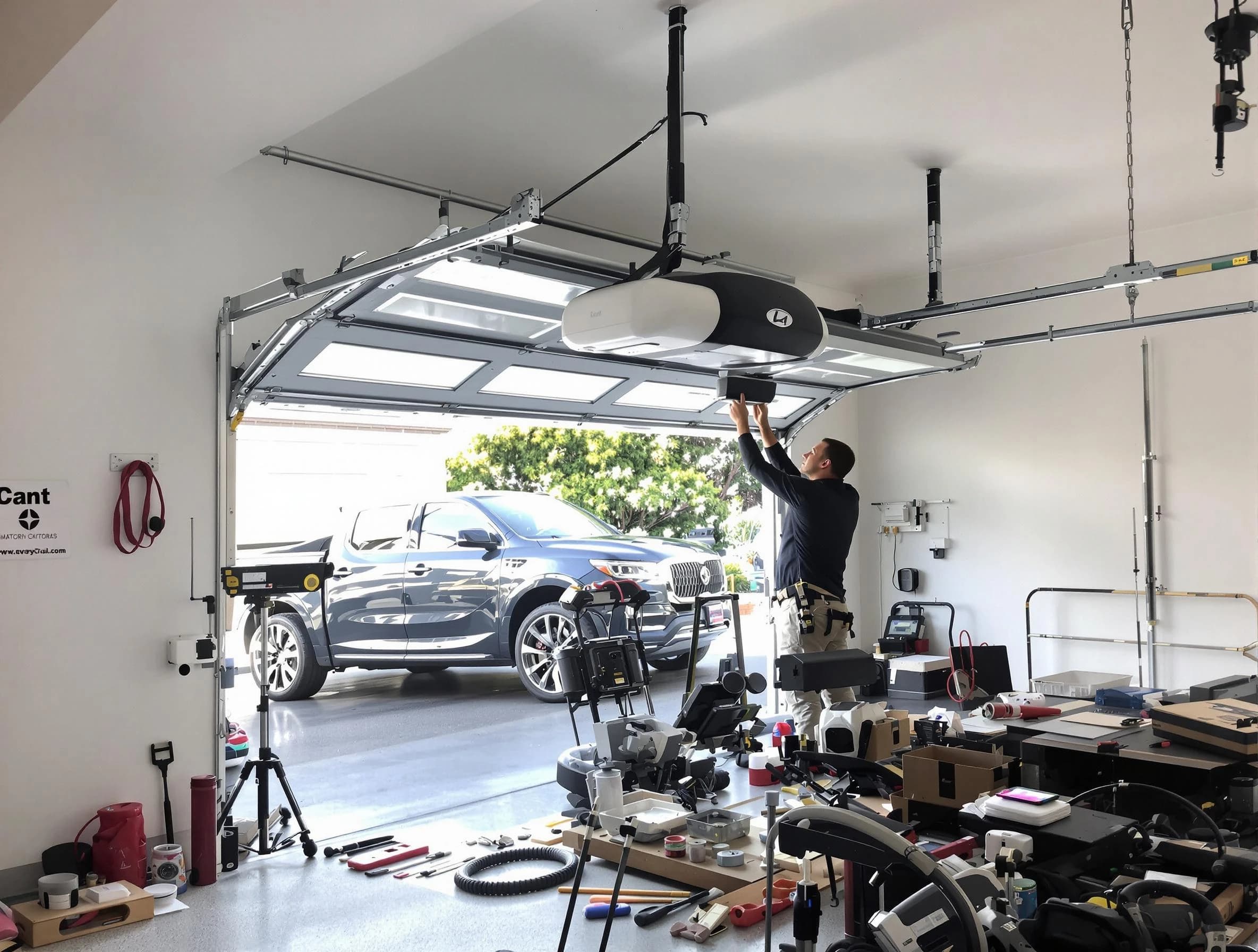 Cottondale Garage Door Repair specialist installing smart garage door opener system in Cottondale home