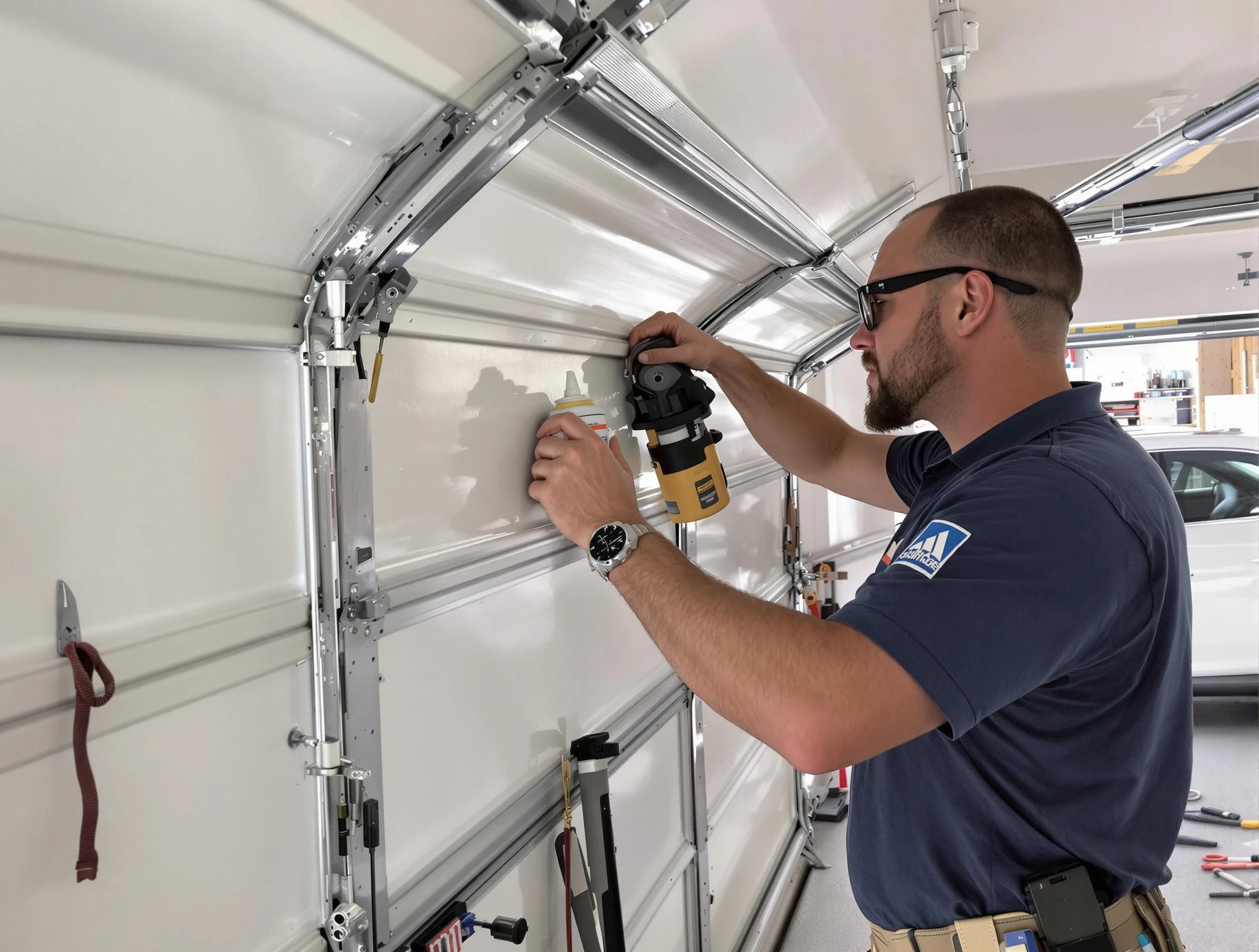 Cottondale Garage Door Repair technician quieting a noisy garage door in Cottondale